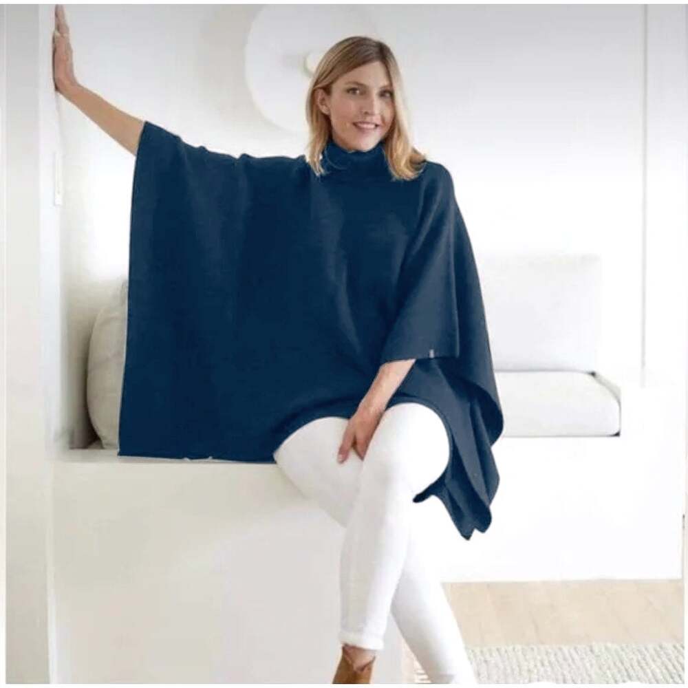 MERSEA Anywear Poncho Sweater Dark Charcoal Gray Sz OS {GG53}